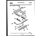 Frigidaire CG240SP2W3 backguard, cooktop and burner parts diagram
