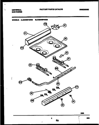 Backguard, cooktop and burner parts