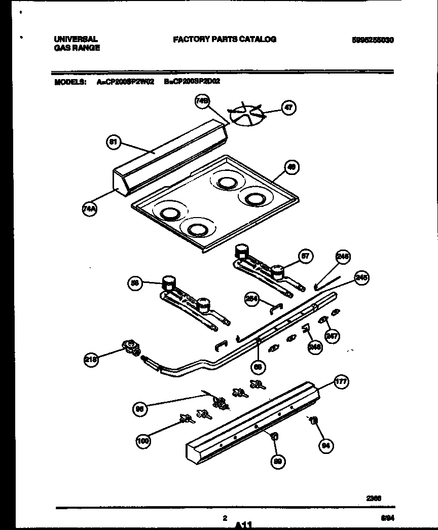 Backguard, cooktop and burner parts