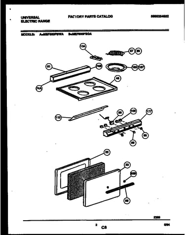 Backguard, cooktop and door parts