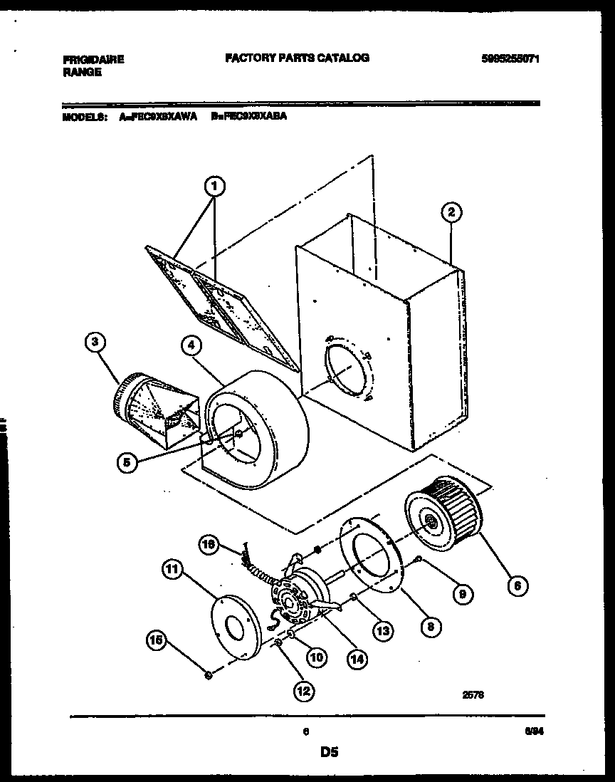 MOTOR AND BLOWER HOUSING PARTS