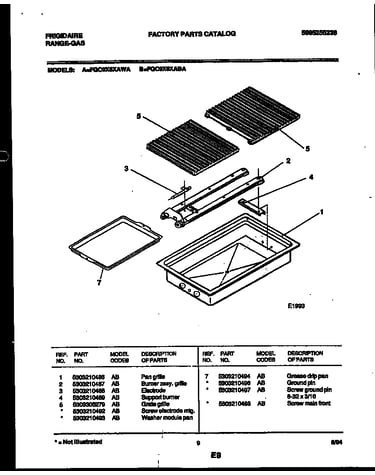 Broiler drawer parts
