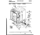 Frigidaire FDB874RBT0 tub and frame parts diagram
