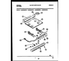 Universal/Multiflex (Frigidaire) MGF500PBDA backguard, cooktop and burner parts diagram