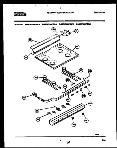 Backguard, cooktop and burner parts