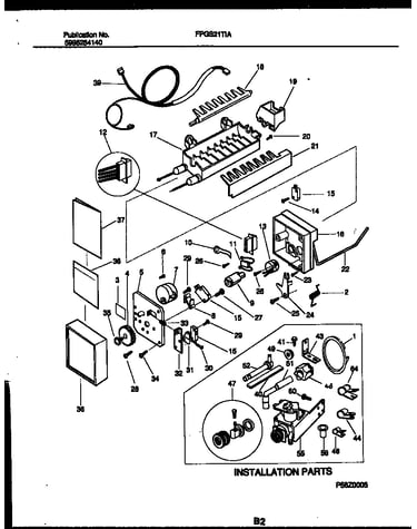 Ice maker and installation parts