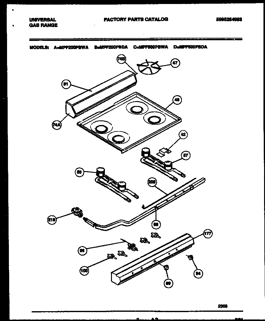 Backguard, cooktop and burner parts