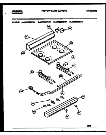 Backguard, cooktop and burner parts