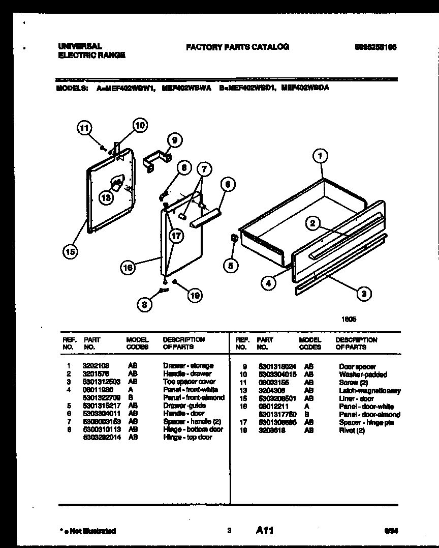 Door and drawer parts