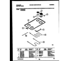Frigidaire FED354BABC cooktop and broiler parts diagram