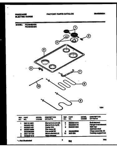 Cooktop and broiler parts
