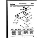 Frigidaire FES355CBSB cooktop and broiler parts diagram