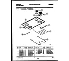 Frigidaire FED300WAW3 cooktop and broiler parts diagram
