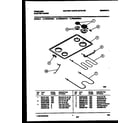 Frigidaire FES355CBTA cooktop and broiler parts diagram