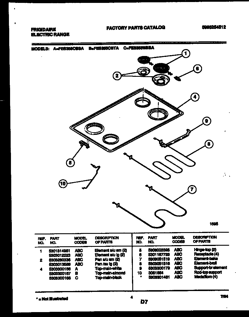 Cooktop and broiler parts