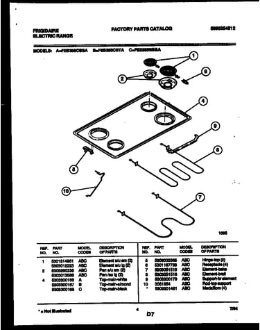 Cooktop and broiler parts