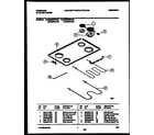 Frigidaire FED353WADC cooktop and broiler parts diagram