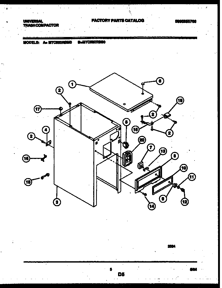 CABINET AND CONTROL PARTS