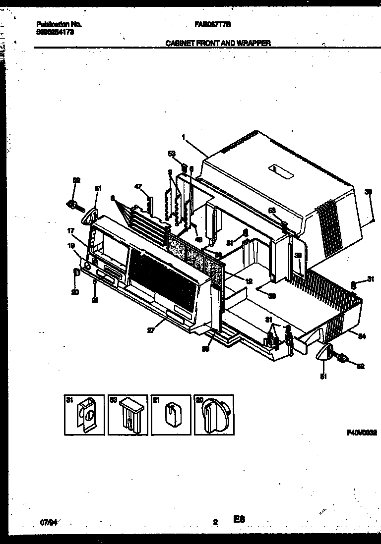 Cabinet front and wrapper parts