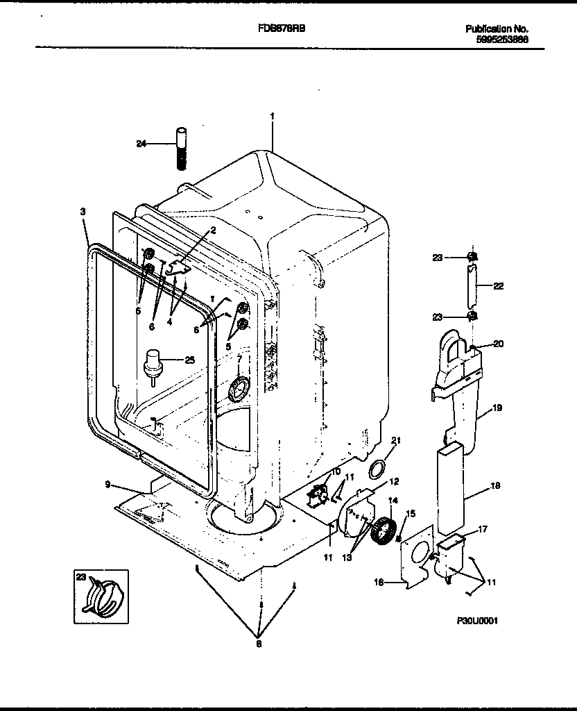 TUB AND FRAME PARTS