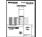 Universal/Multiflex (Frigidaire) MRT26NNBD1 cover diagram