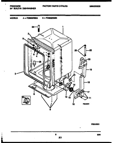Tub and frame parts