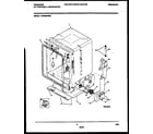 Frigidaire FDP652RBR0 tub and frame parts diagram