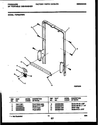 Motor and front frame assembly