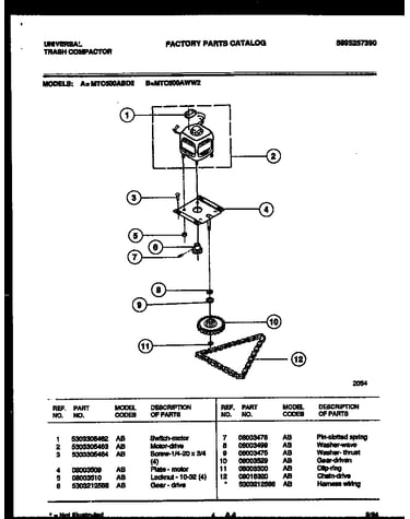 Motor and drive parts