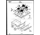 Frigidaire FEF350SAWB cooktop and drawer parts diagram