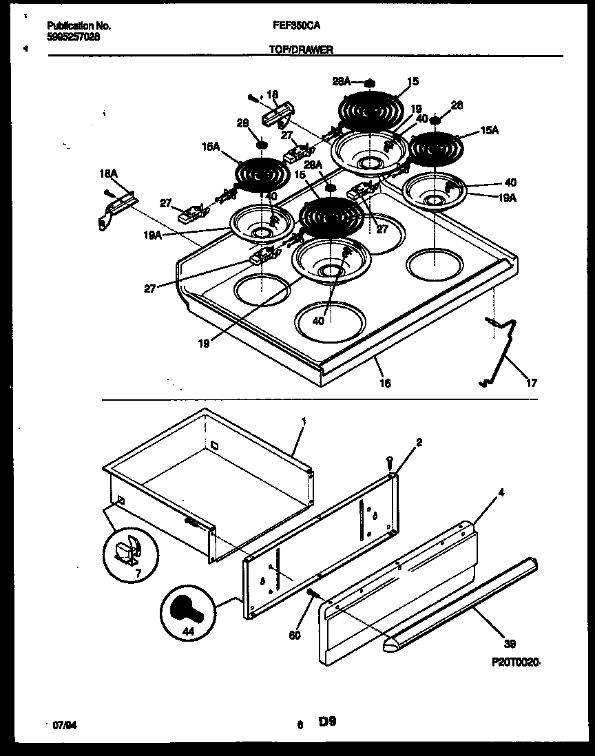 COOKTOP AND DRAWER PARTS