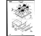 Frigidaire FEF342BADB cooktop and drawer parts diagram