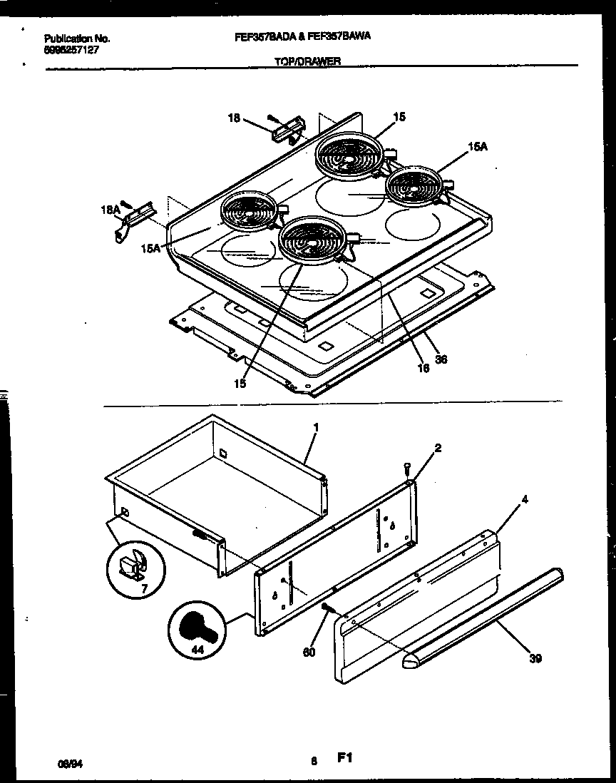 COOKTOP AND DRAWER PARTS