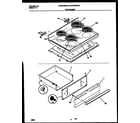 Frigidaire FEF357BADB cooktop and drawer parts diagram