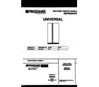 Universal/Multiflex (Frigidaire) MRS19BRAW1 front cover diagram