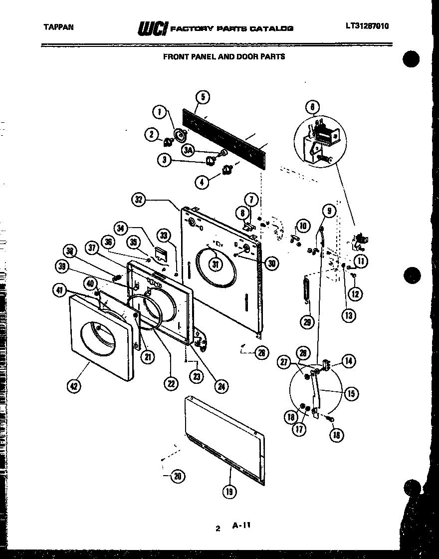 Front panel and door parts