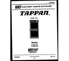 Tappan 37-2638-00-01 cover diagram