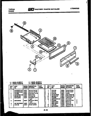 Broiler drawer parts