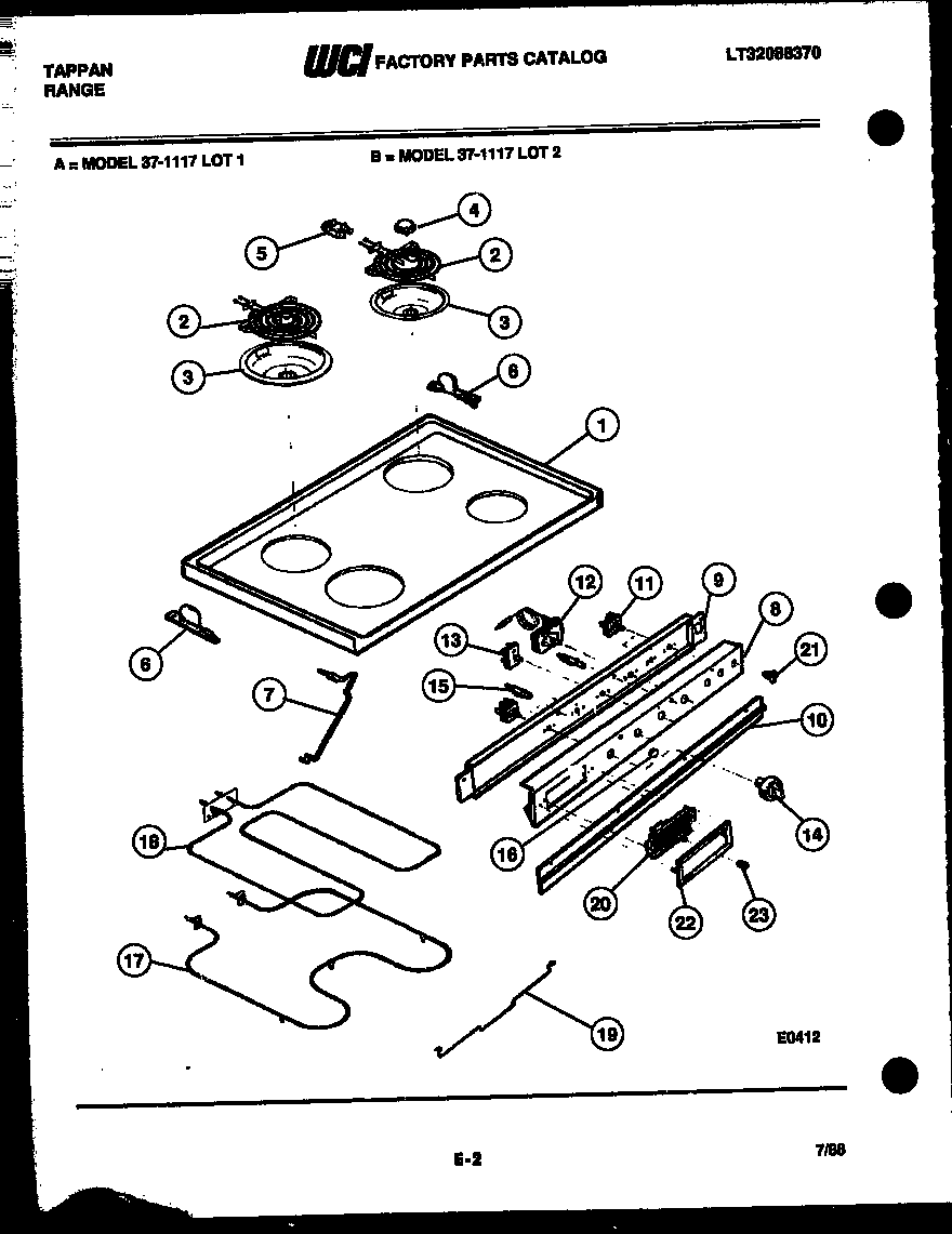 Cooktop, broiler and backguard