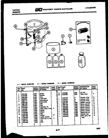 Washer and miscellaneous parts