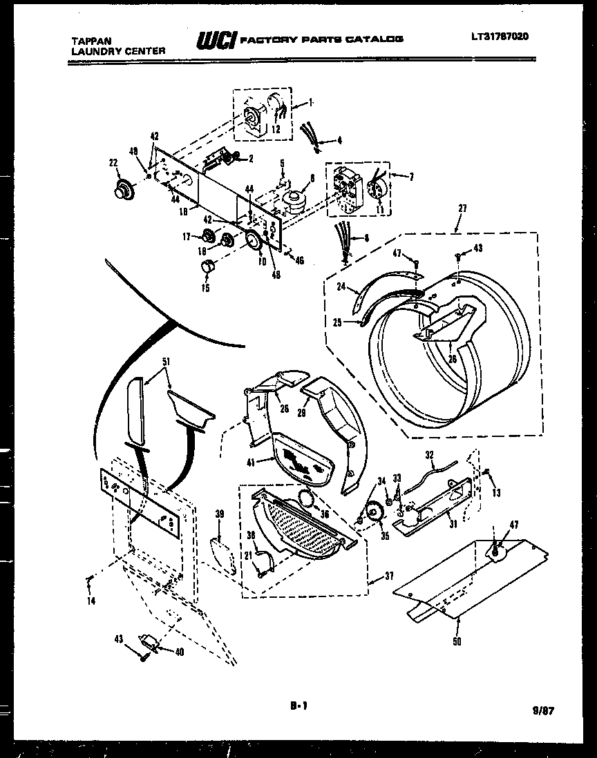 CONSOLE, CONTROLS AND DRUM