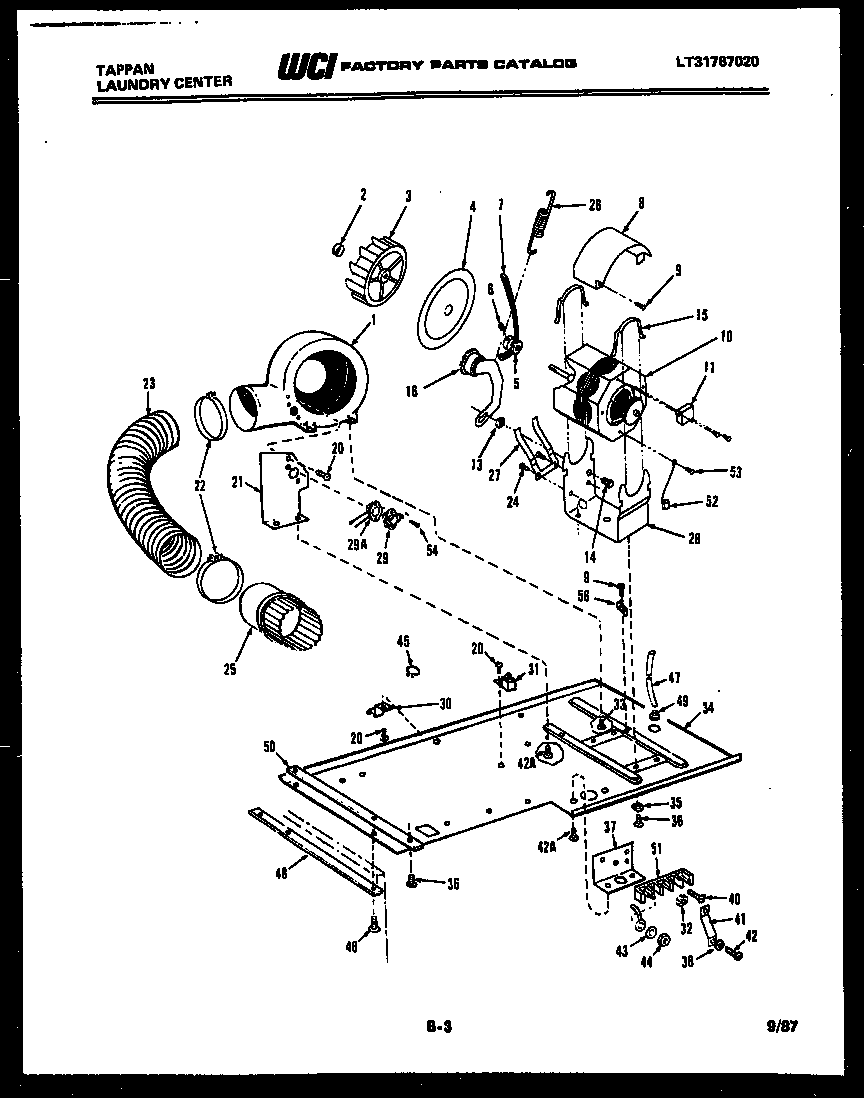 Dryer motor, blower and belt