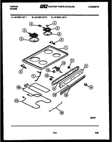 Cooktop, broiler and backguard