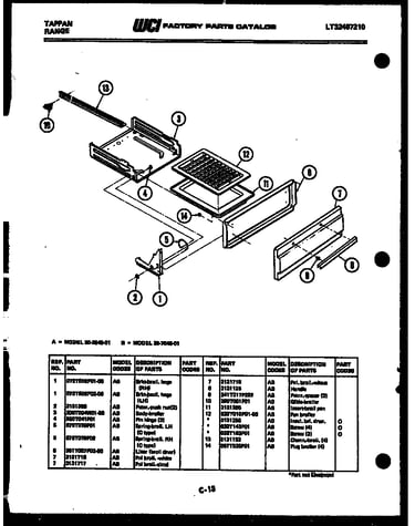 Broiler drawer parts