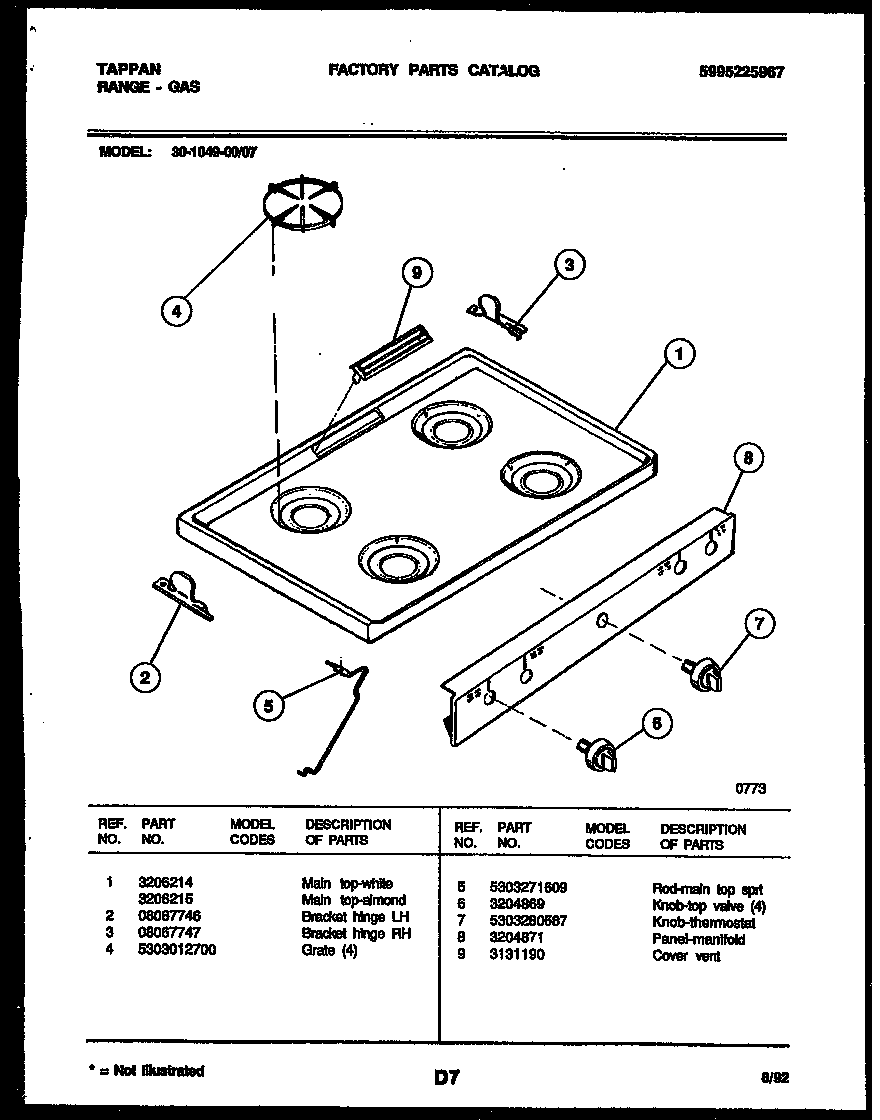 Cooktop parts
