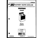 Tappan 31-2377-00-01 cover page- text only diagram