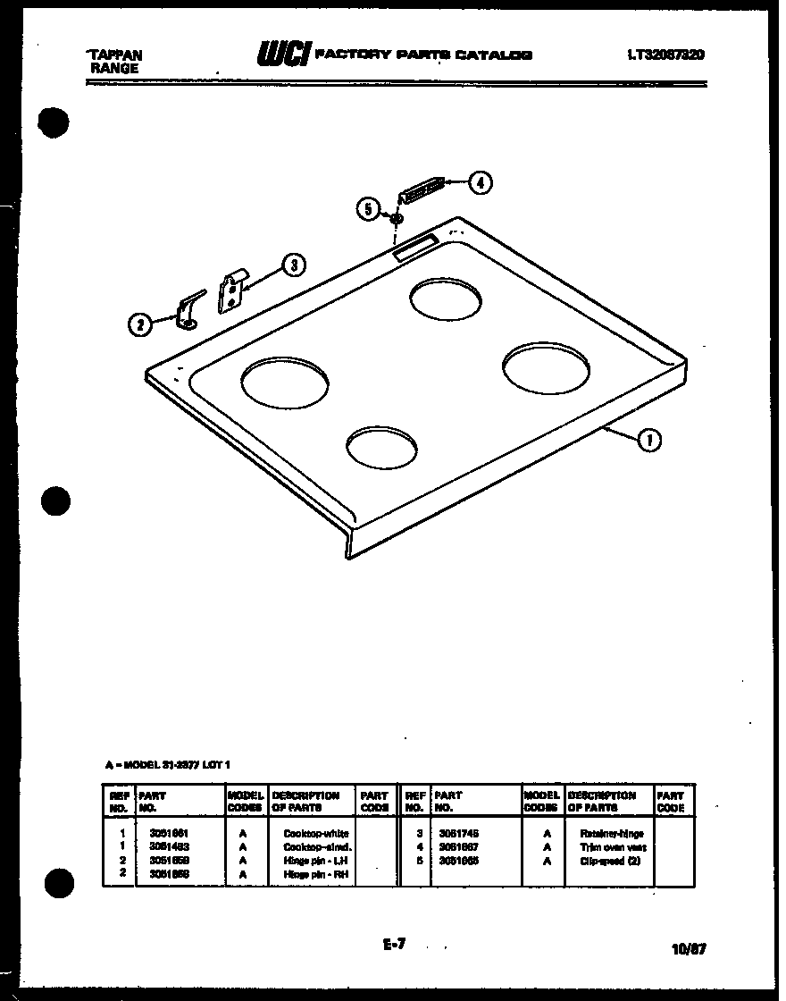 Cooktop parts