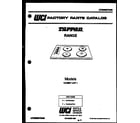 Tappan 13-3087-00-01 cover page- text only diagram