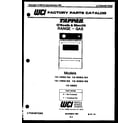 Tappan 12-3883-66-01 cover page diagram