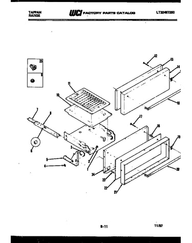 Broiler drawer and door parts